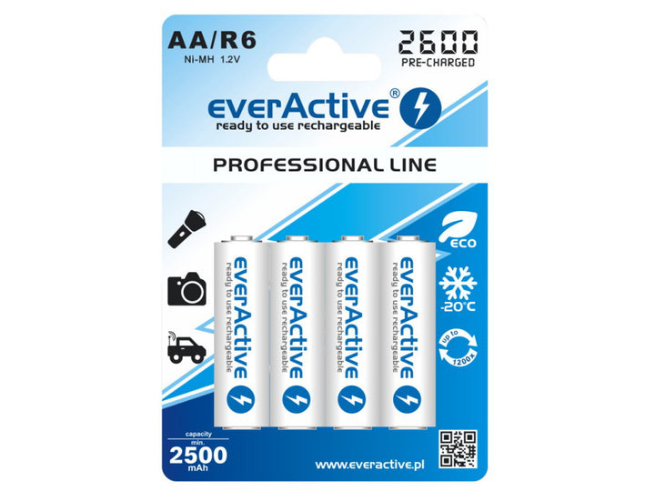 everActive Wiederaufladbare Batterien Ni-MH R-06 AA 2600mAh