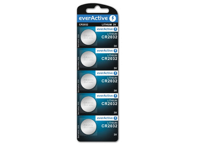 Everactive cr2032 bouton batterie - 5 plaquettes blister