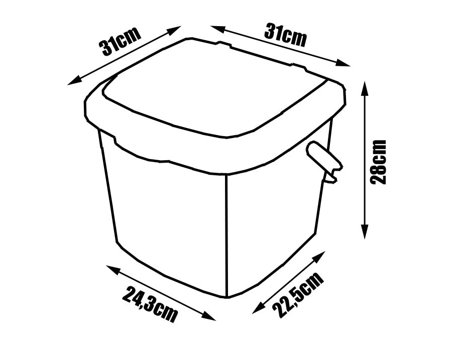 Branq 1307 Hocker zum Angeln, Mehrzweck-Aufbewahrungsbox, verstärkt, 15,5 l, tragbarer Sitz, bis zu 130 kg