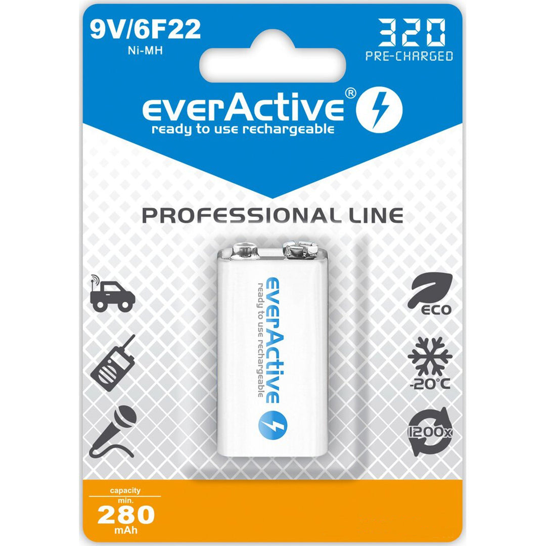 Batterie R-9V everActive 6F22/9V Ni-MH 320 mAh-Spannung: 8.4V,