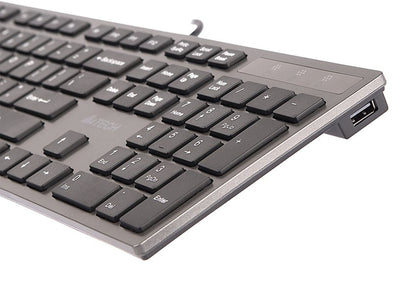 Tastatur KV-300H Slim USB Hub USB A4-Tech ultraflach