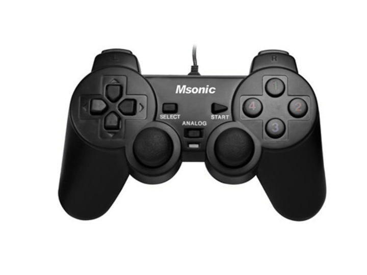 Msonic MN3329BK contrôleur de jeu d'ordinateur filaire manette de jeu 10 boutons USB vibrant