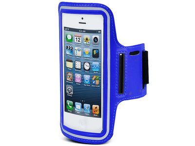 Fascia da braccio porta telefono Custodia da 4,8" Borsa protettiva sportiva Corsa Palestra Fitness Jogging Blu