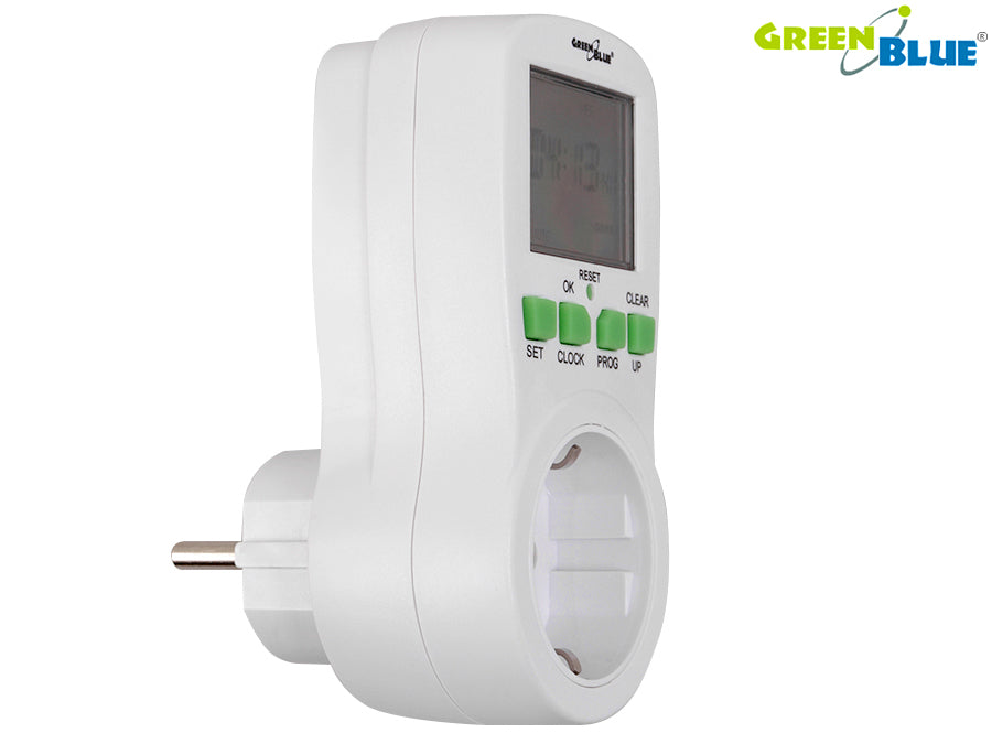 Digitale timer -schakelaar GB107G GreenBlue groot LCD -scherm