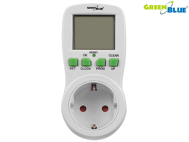 Minuterie numérique GB107G GreenBlue Grand écran LCD - version allemande (sans borne de terre)