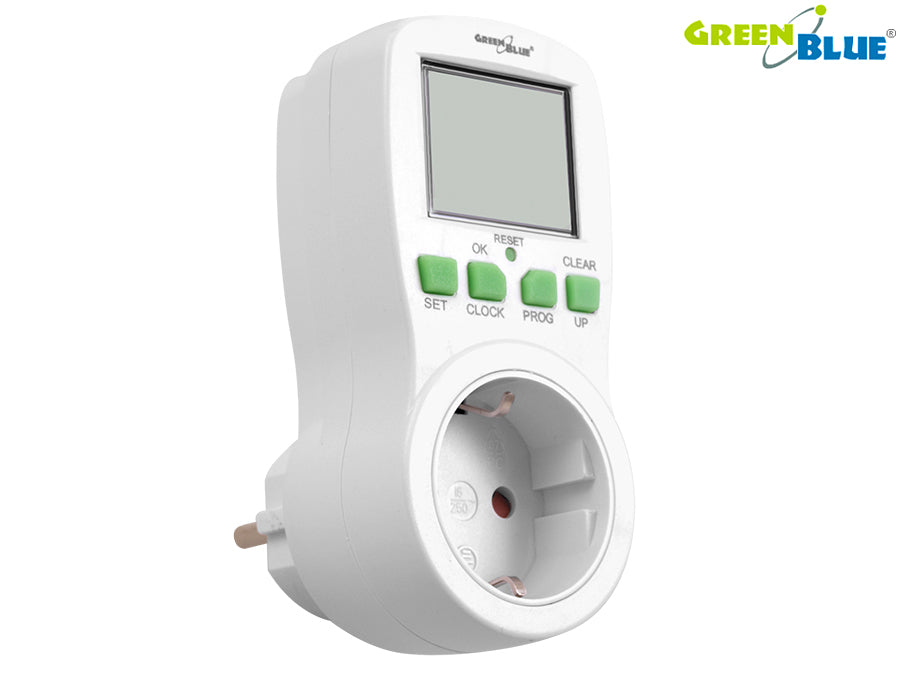 Digitale timer -schakelaar GB107G GreenBlue groot LCD -scherm