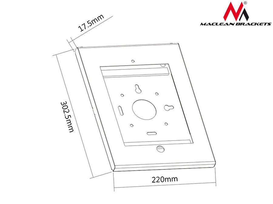 Maclean MC-676 Supporto Tablet Antifurto per iPad 2/3/4/Air/Air2