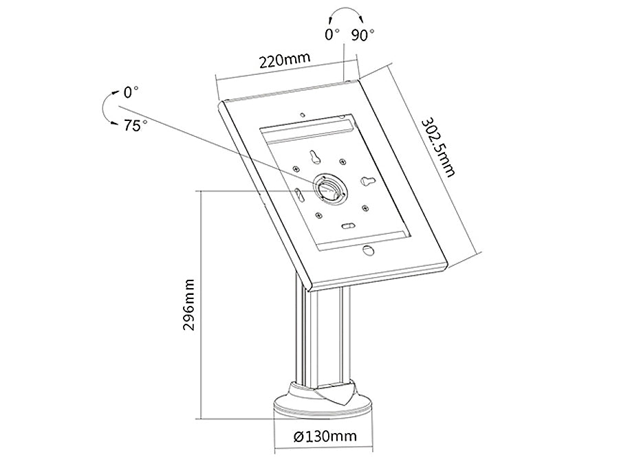 MacLean MC-678 Anti-Diebstahl-Tablet-Standhalter Sicherer System Tabelle Deskontisch-Lock-Taste IPad 2 / 3/4 / Luft