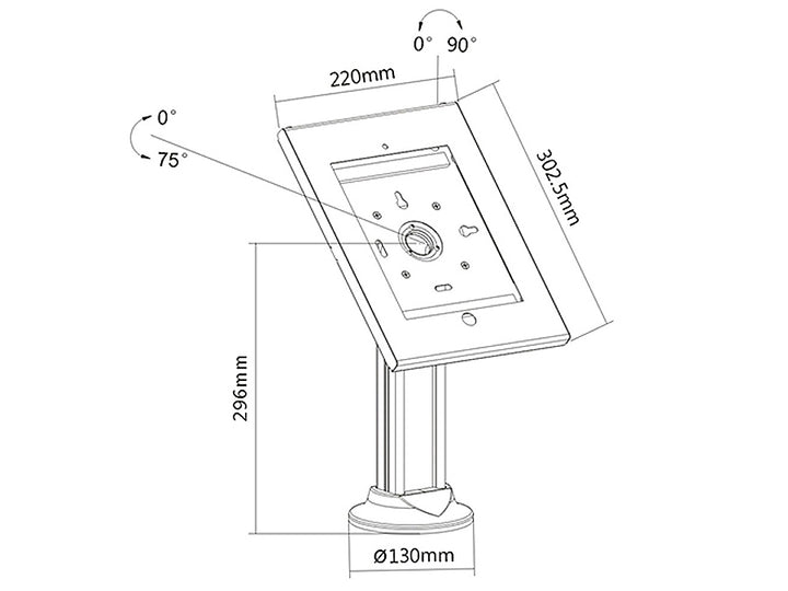 MacLean MC-678 Anti-Diebstahl-Tablet-Standhalter Sicherer System Tabelle Deskontisch-Lock-Taste IPad 2 / 3/4 / Luft