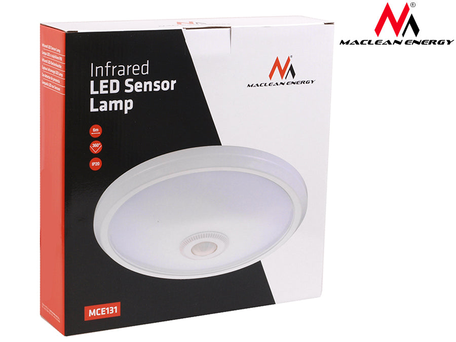 Plafón de techo LED con sensor de presencia por infrarrojos con alcance de 6m  Maclean MCE131