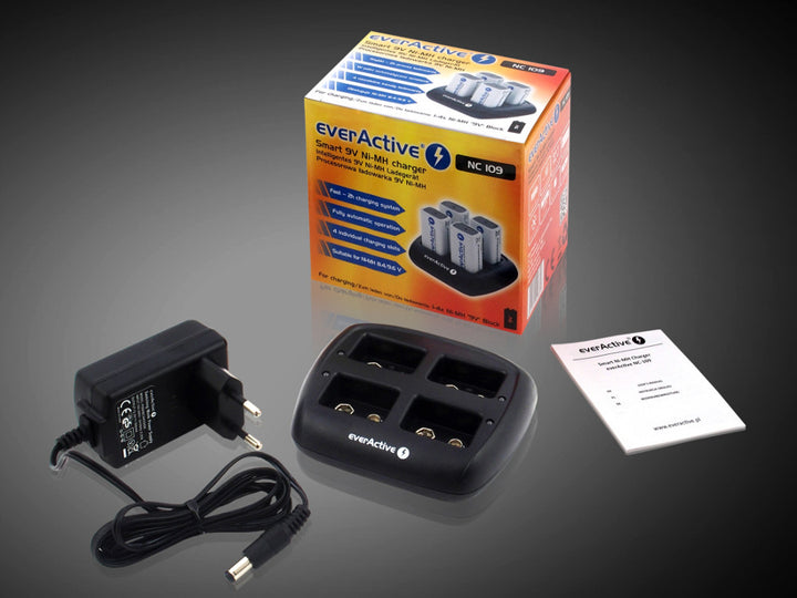 everActive NC-109 charger with microprocessor controlled - d V, overheat protection, overload circuit protection