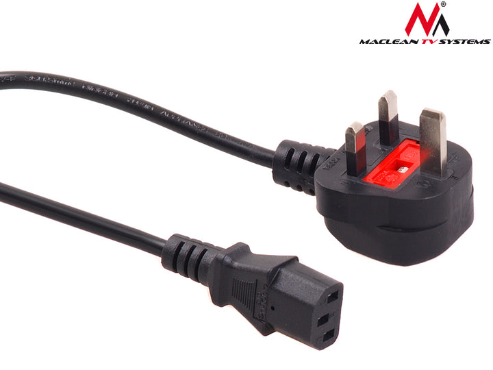 Maclean MCTV-805 Power cable with a 3-pin GB plug 1m