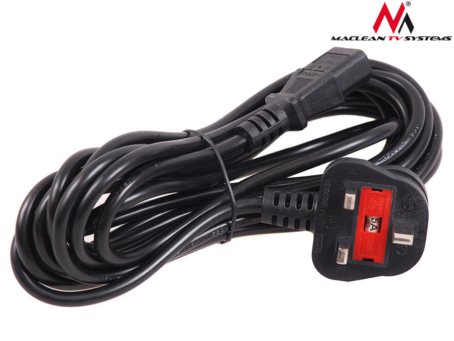 Maclean MCTV-805 Power cable with a 3-pin GB plug 1m