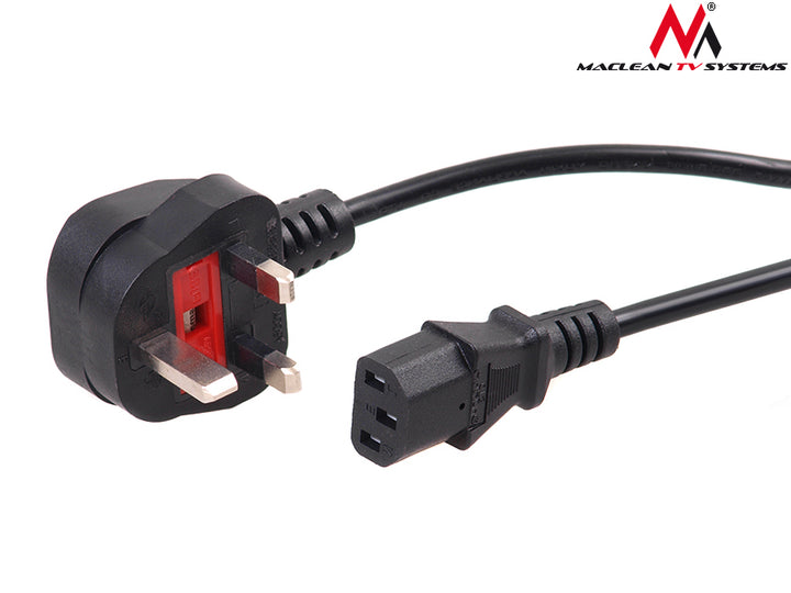 Maclean MCTV-805 Power cable with a 3-pin GB plug 1m