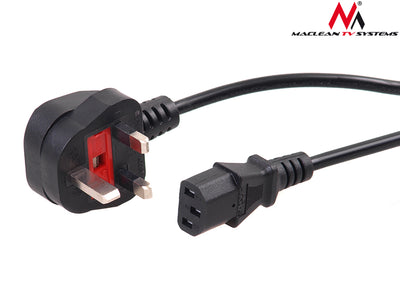 Cable de alimentación Maclean MCTV-808 5m con el enchufe de 3 patillas GB