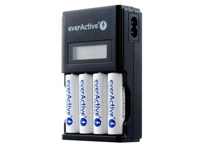 Caricabatterie rapido intelligente per batterie AA e AAA - EverActive NC-450