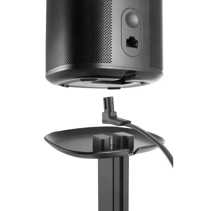 Maclean MC-896 Speaker Floor Stand Compatible with Sonos One and One SL Stand with Cable Management Holder Height Adjustable from 70 to 127 cm