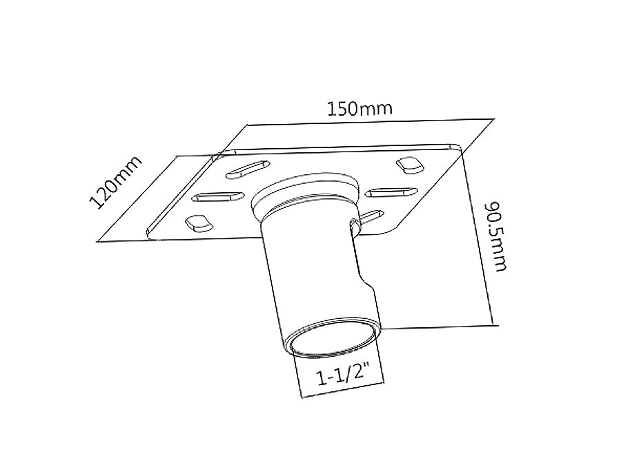 Ceiling Mounting Bracket - for installations on flat roof with load capacity of 50kg/110lbs