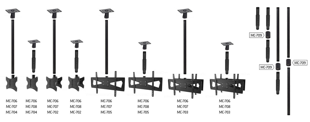 Ceiling Mounting Bracket - for installations on flat roof with load capacity of 50kg/110lbs