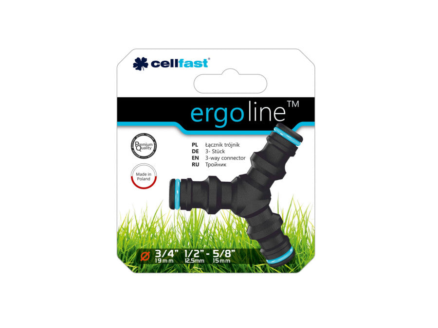 Connettore triplo Cellfast Ergo Line per 1/2 &#39;&#39; e 3/4 &#39;&#39;