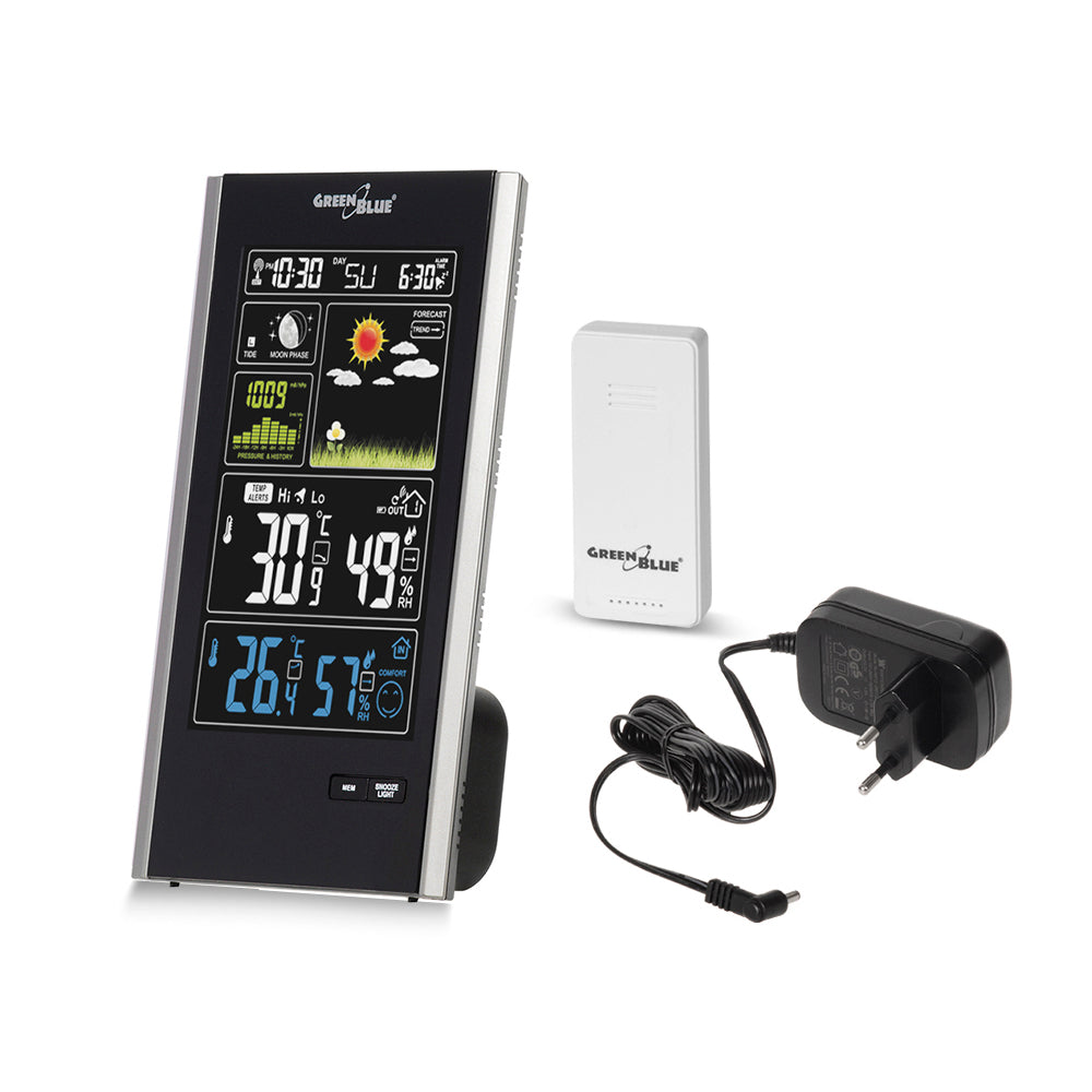 Wireless Weather Station Outside Sensor Alarm Clock Calendar Hygrometer Barometer DCF