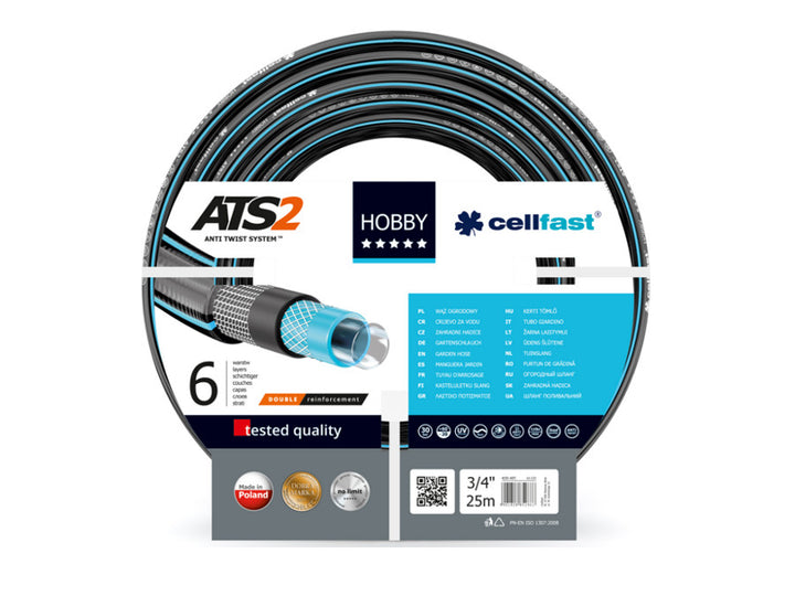 Cellfast 16-200 Garden Water Hose 1/2" 25m ATS2 6 Layers