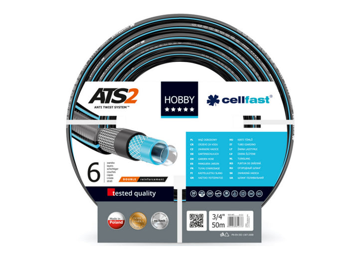 Cellfast 16-200 Garden Water Hose 1/2" 25m ATS2 6 Layers