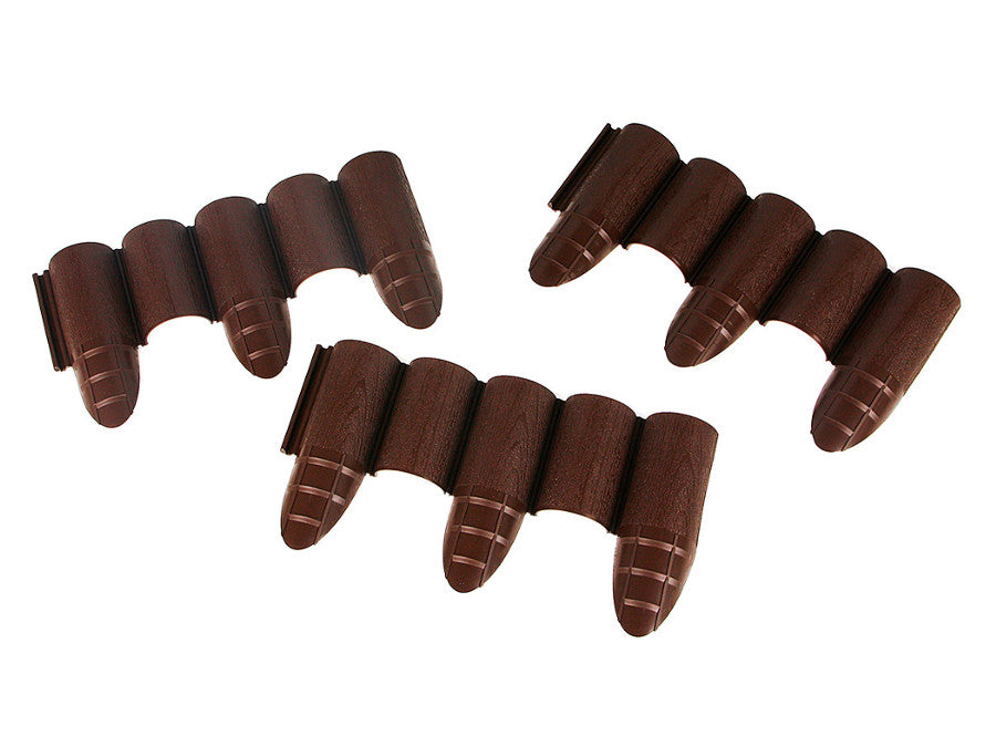 Palissade de jardin 10 pieces - 85 mm x 24 mm Cellfast Eco marron, longueur totale 2,4m