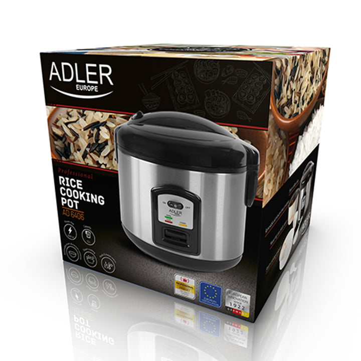 Adler AD6406 Cuociriso - 1,5 L 1000 W con misurino, cucchiaino, ciotola e colino