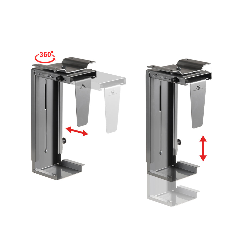 Maclean MC-713S Computer Bracket PC Support Holder Adjustable Width Height Under Table Desk
