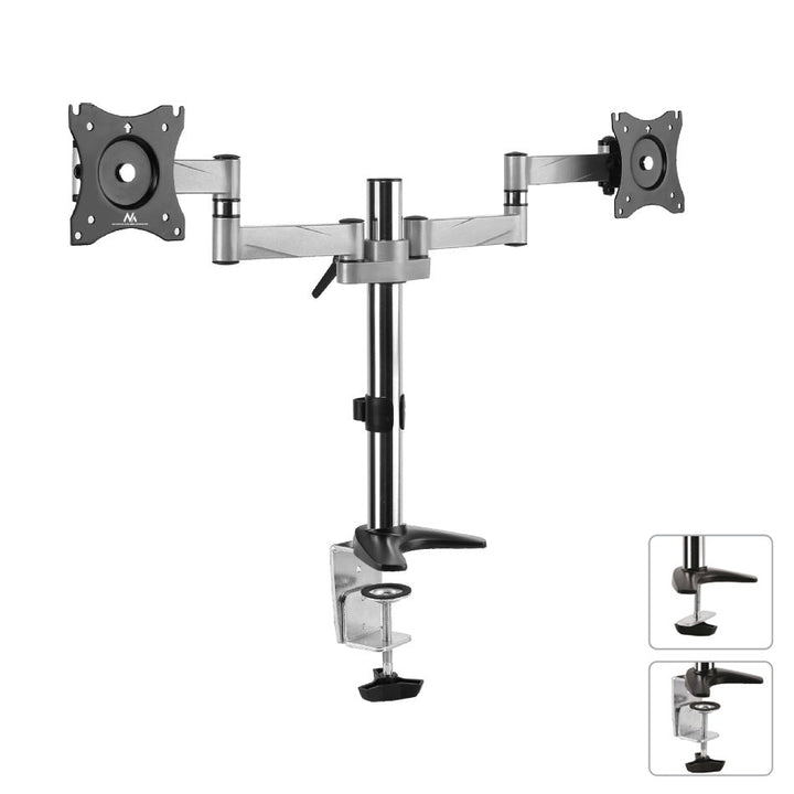 Maclean MC-714 Dual Monitor Desk Holder Mount 13'' - 27'' Swivel Tilt