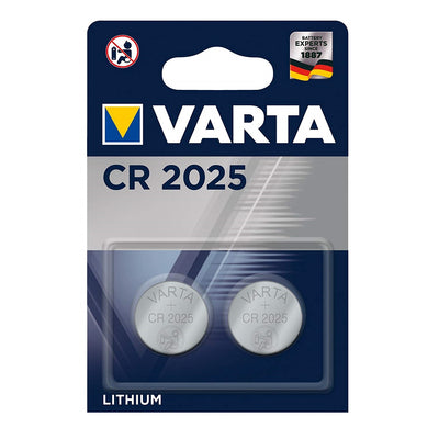 2x batterie al litio Varta CR 2025, alta qualità, 3V