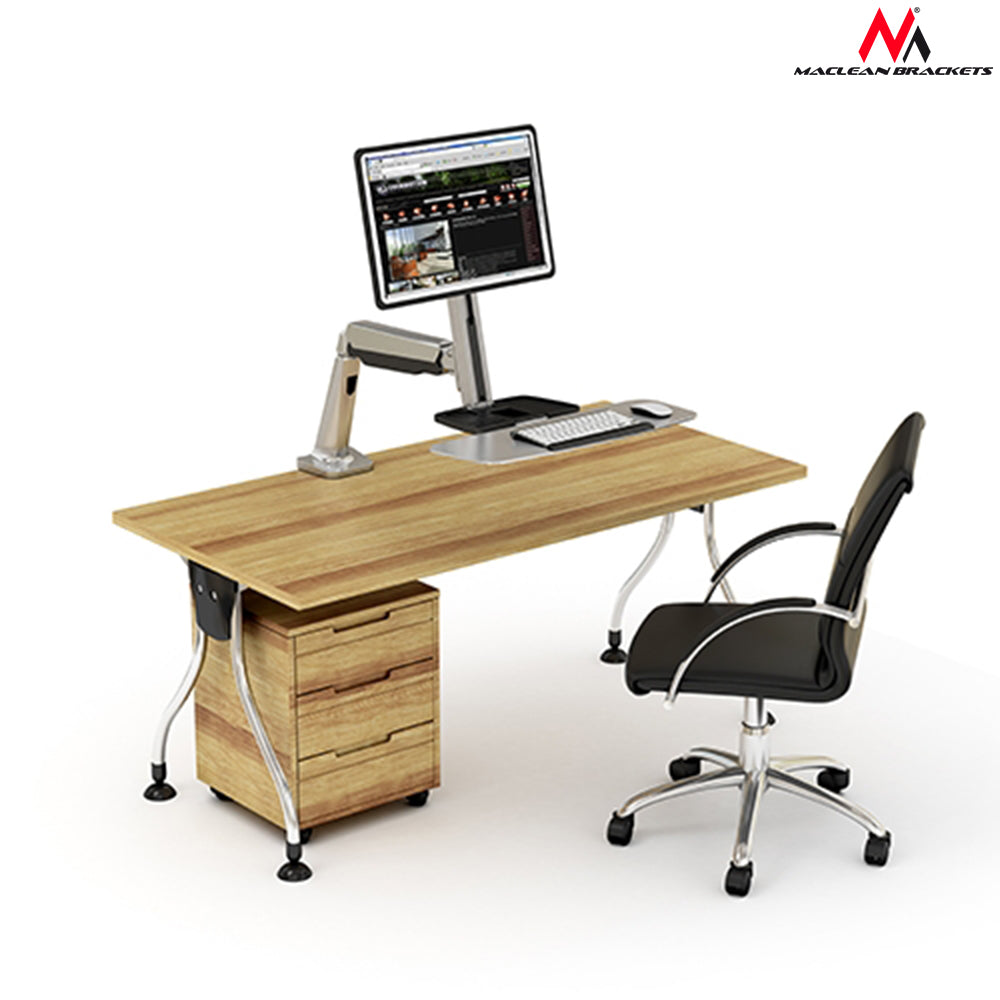 Maclean MC-728 support de moniteur clavier support de table ordinateur PC réglable pivotant VESA