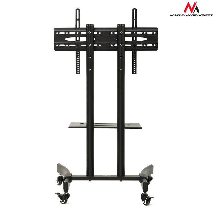 Maclean MC-739 Soporte profesional con estante y ruedas para pantallas planas TV, LED, LCD con peso máximo de 40 kg VESA hasta 600 x 400 mm