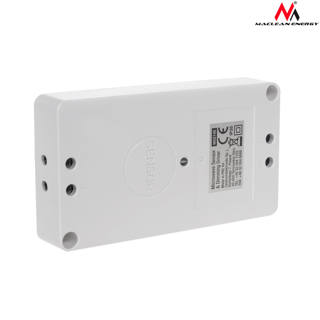 Sensor de movimiento por microondas y controlador de atenuación  alcance 2-8m Maclean MCE145