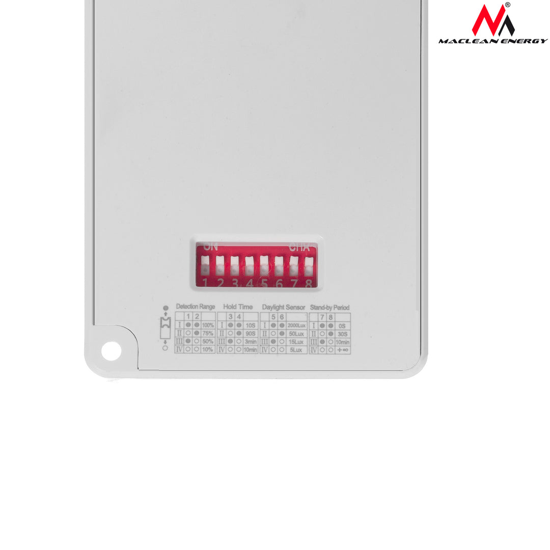 Sensor de movimiento por microondas y controlador de atenuación  alcance 2-8m Maclean MCE145