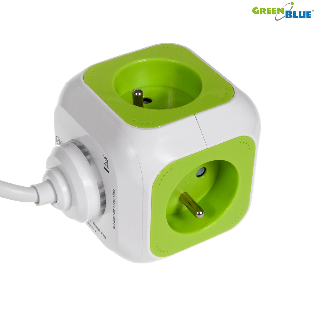 GreenBlue GB118 MagicCube 2xUSB 1,4m Francese Tipo Multi Powered 2xUSB