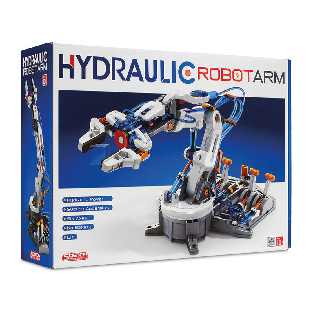 Hydraulic Robot Arm DIY Robotic Science Toy, 229 elements - Hydraulic power, sucction apparatus, six axes, no battery