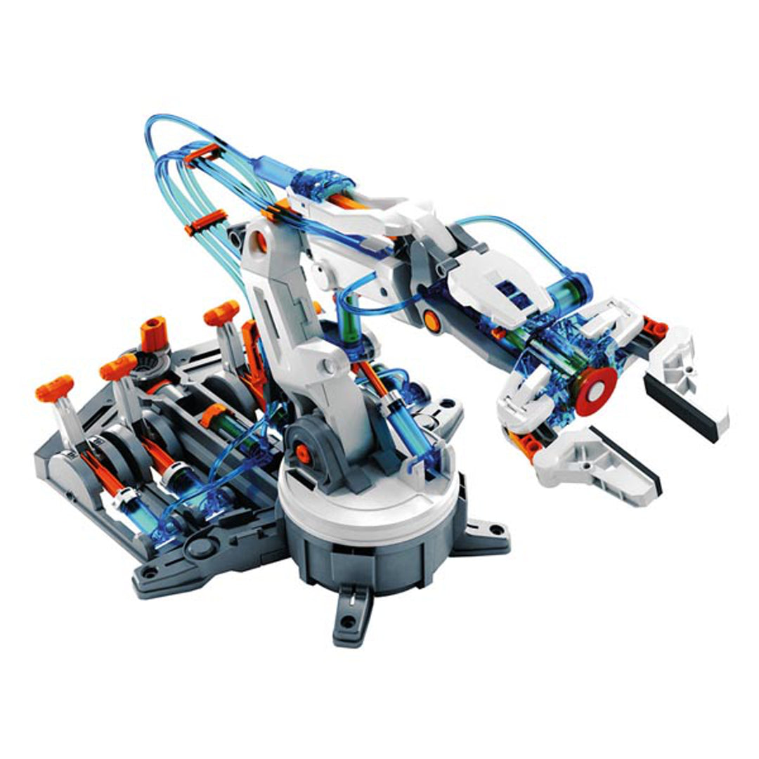 Hydraulic Robot Arm DIY Robotic Science Toy, 229 elements - Hydraulic power, sucction apparatus, six axes, no battery