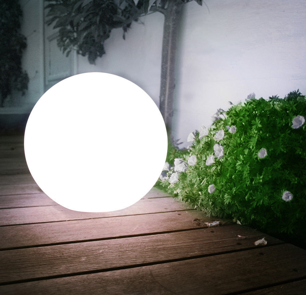 Solar LED Gartenlampe Große Kugel GB166 25x25x58cm, weiß