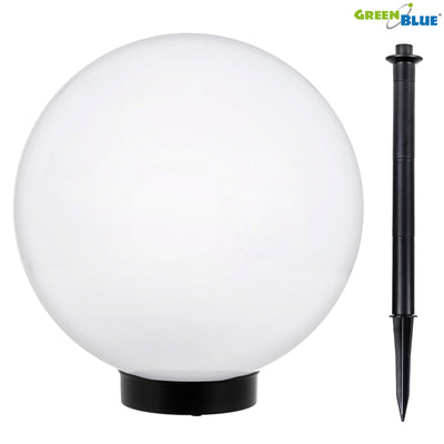 Lámpara solar de pie para jardín GB168 esfera 30x30x63 cm, LED blanco