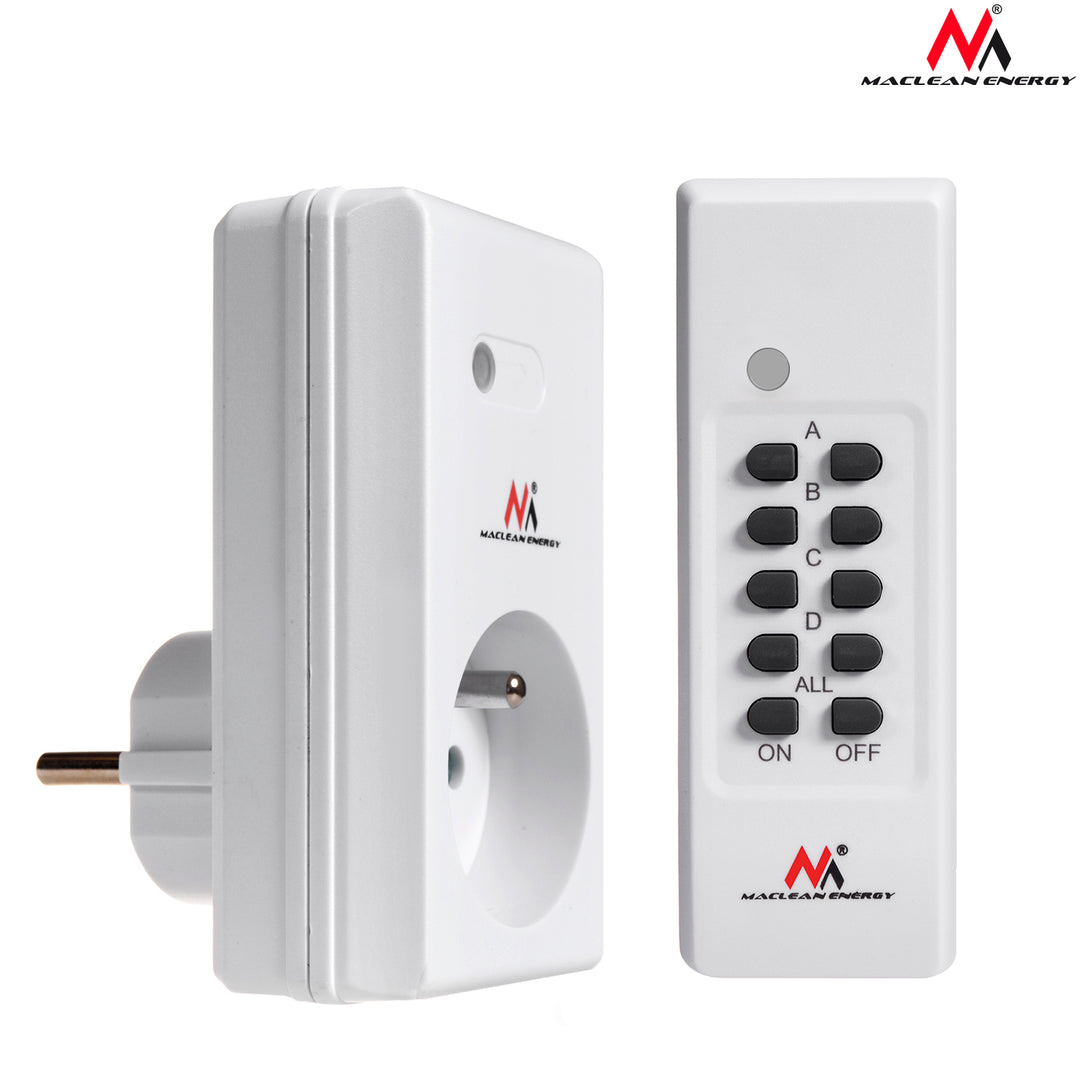 Maclean MCE15 Remote Control Switch Socket with batteries - EU plug