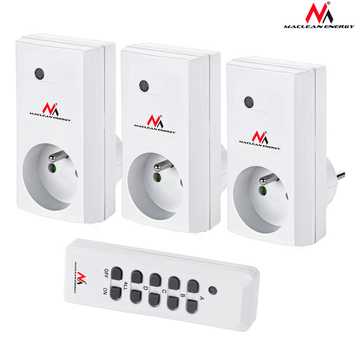 Maclean MCE15 programmable remote control sockets 3pcs + remote control