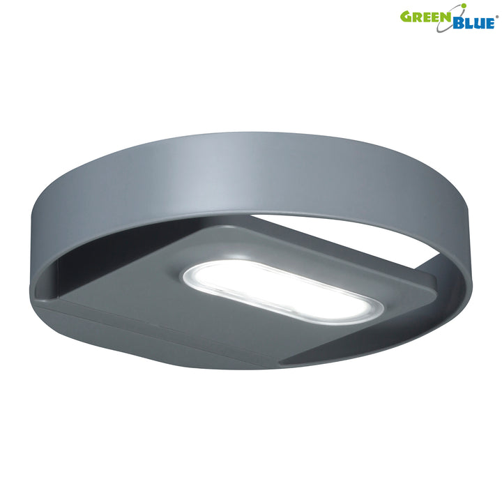 Lámpara solar LED 3W redonda de pared para exterior GreenBlue GB130