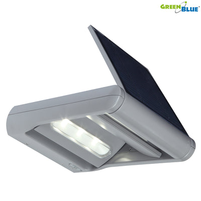 GreenBlue GB131 Lampada da Parete Solare LED da Giardino 12W con Due Luci Orientabili con Sensore di Movimento e Crepuscolare