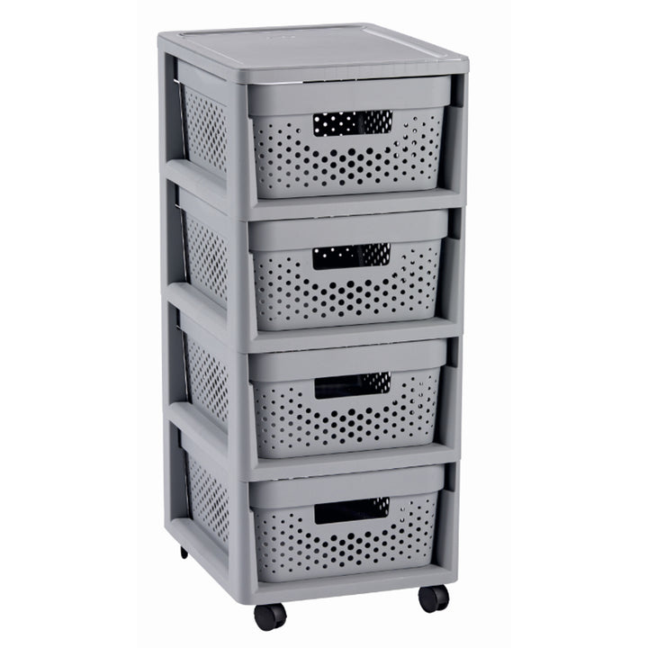 Curver Infinity Openwork Storage Tower mit 4 Schubladen 11L Weiß