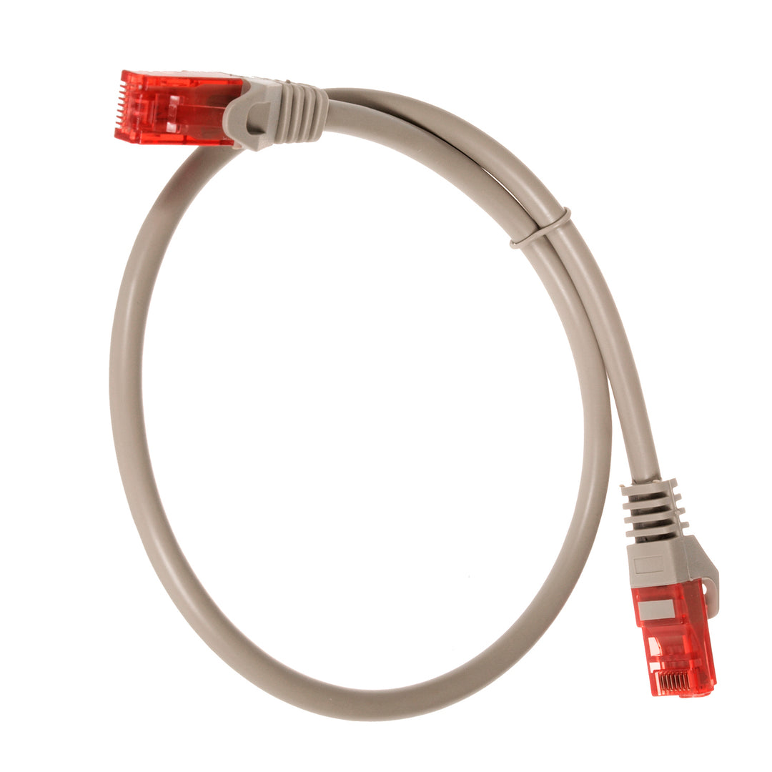 Câble de brassage UTP cat6 connecteur mâle 0,5 m gris Maclean MCTV-300 S