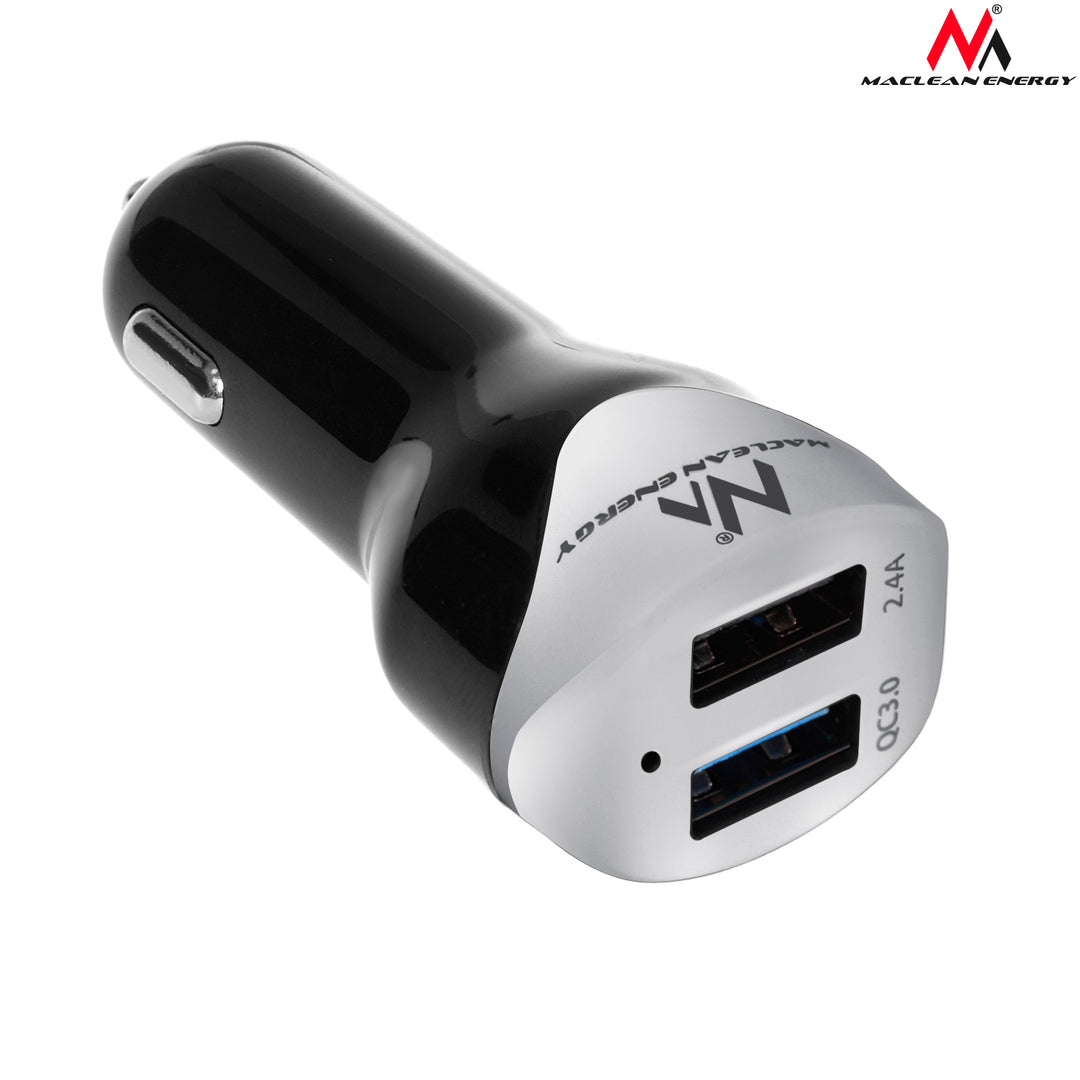 Maclean MCE157 Car Charger Dual USB Quick Charge QC 3.0 Universal Smart IC 1.5m 2.4A