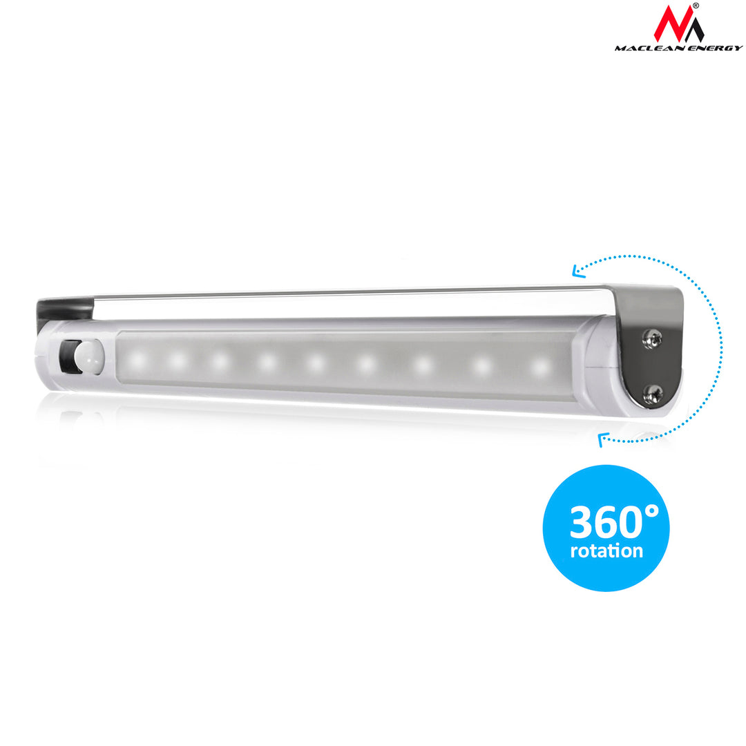 Maclean Energy MCE166 Under Shelf LED Light with PIR Motion Sensor Battery Powered Wireless