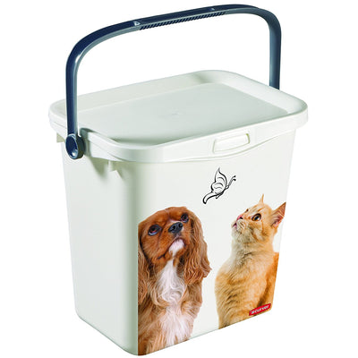 Curver 221775 Caja de almacenamiento Contenedor Snacks Golosinas Comida para mascotas Gato Perro Asa con tapa 6L